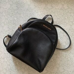 Michael Kors Black Leather Backpack